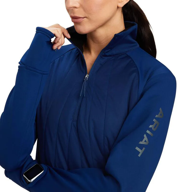 Ariat Womens Venture Half Zip Sweatshirt Estate Blue-1